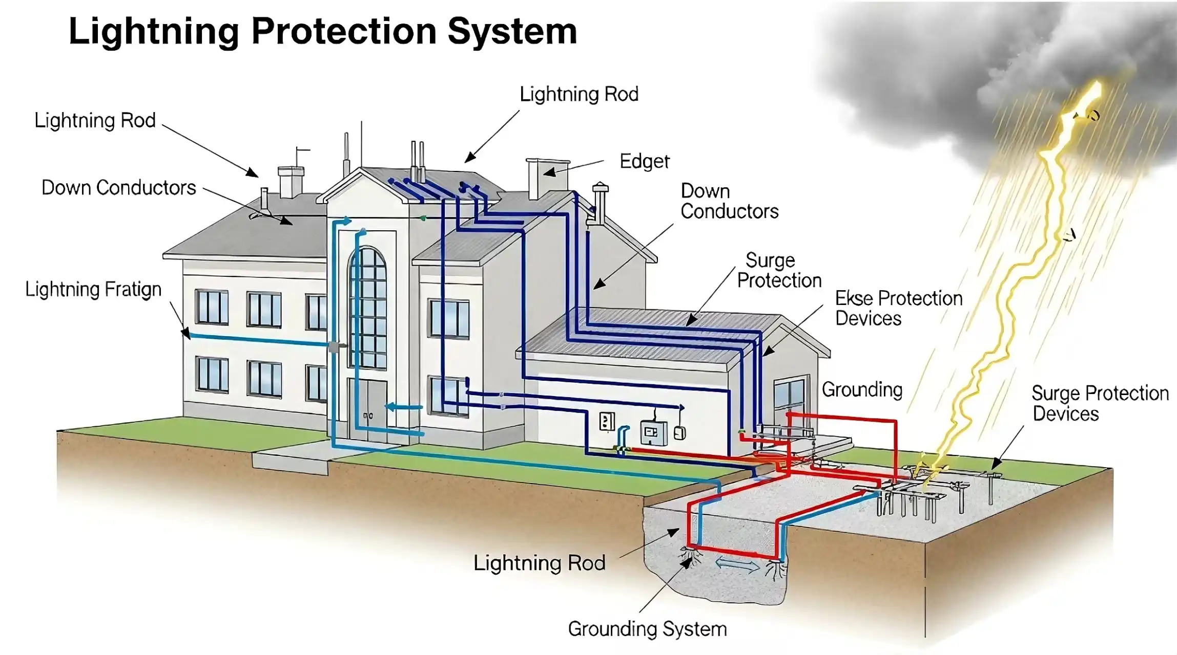 Passive and active lightning protection comparison